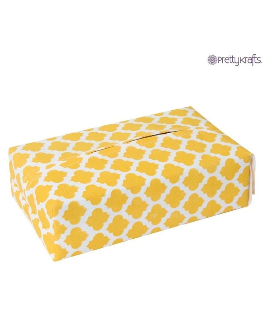 PrettyKrafts Car Tissue Dispenser Plastic Yellow