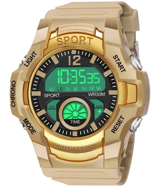 Hala Beige Resin Digital Mens Watch