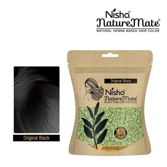 Nisha Nature Mate Henna Based Hair Colour Original Black 45gm Pack of 5, No Ammonia, No Resorcinol, 100% Grey Coverage