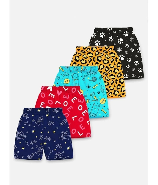 Trampoline - Multicolor Cotton Boys Shorts ( Pack of 5 ) - None