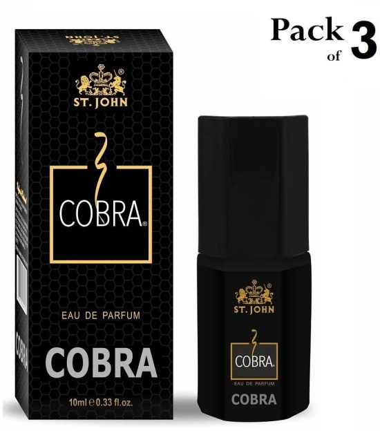 ST.JOHN Cobra Perfume Long Lasting Pocket Perfume For Men 10ml Each (30ml) - Pack of 3