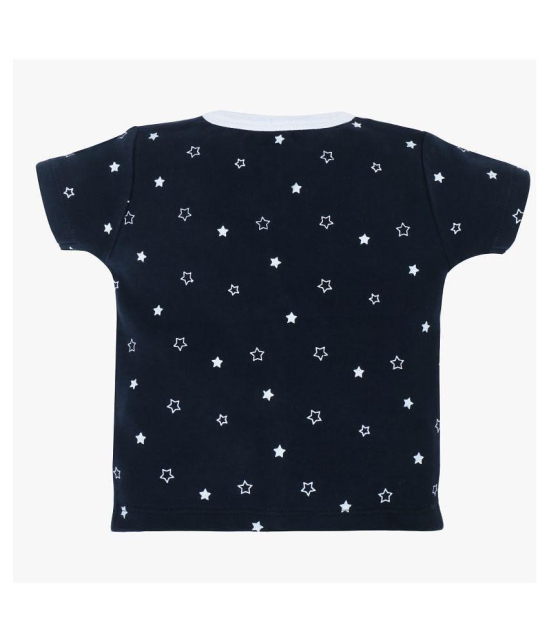 My Milestones T-shirt Half Sleeves Boys Navy Blue White Raglan/ Navy Blue Stars-2Pc Pack - 3-6 M - None