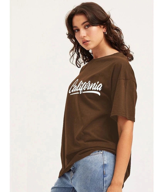 clafoutis Brown Cotton Loose Fit Womens T-Shirt ( Pack of 1 ) - None