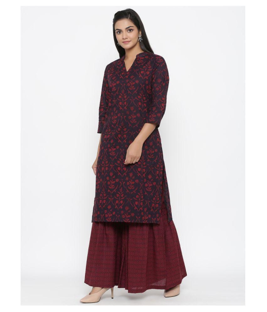 miravan Cotton Kurti With Sharara And Gharara - Stitched Suit - XL