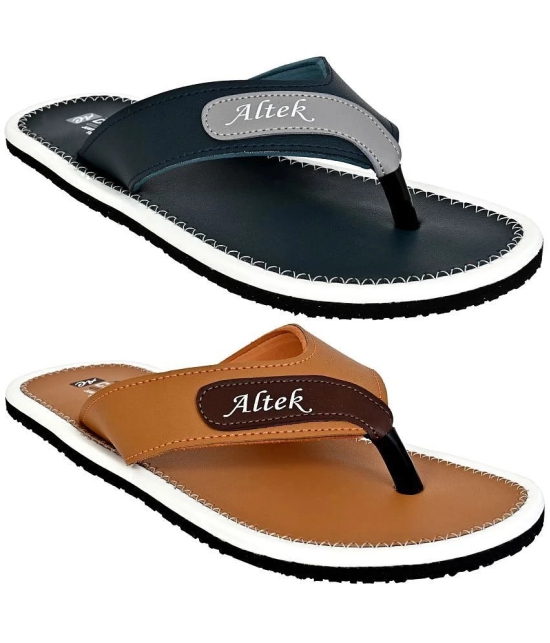 Altek Navy Mens Thong Flip Flop - None