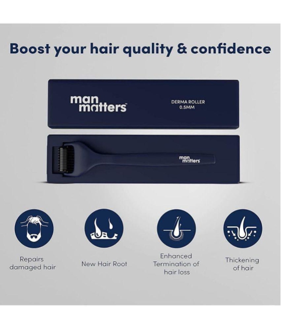 Man Matters Advance Derma Roller for Hair Growth for Men | For Scalp & Beard | 0.5mm Titanium Alloy 540 Micro Needles