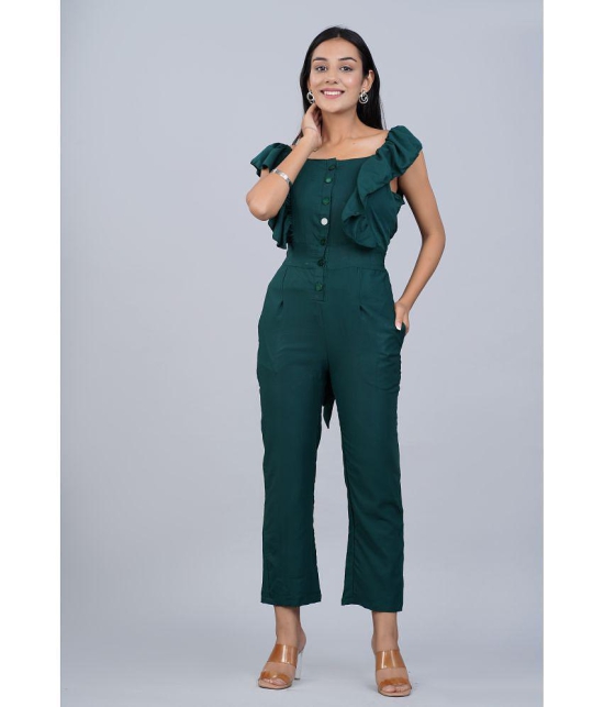 SIPET - Green Rayon Slim Fit Women''s Jumpsuit ( Pack of 1 ) - None