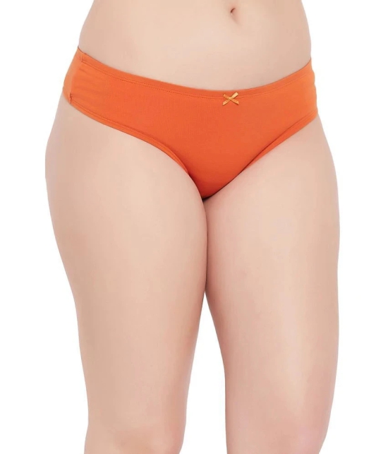 Clovia Orange Cotton Solid Womens Thongs ( Pack of 1 ) - None