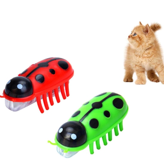 Dog And Cat Toy| Vibrating Buz Duo - Red & Green Bugs