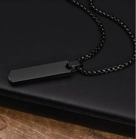 Black Salty Alpha Contemporary Edge Pendant For Men By Offmint