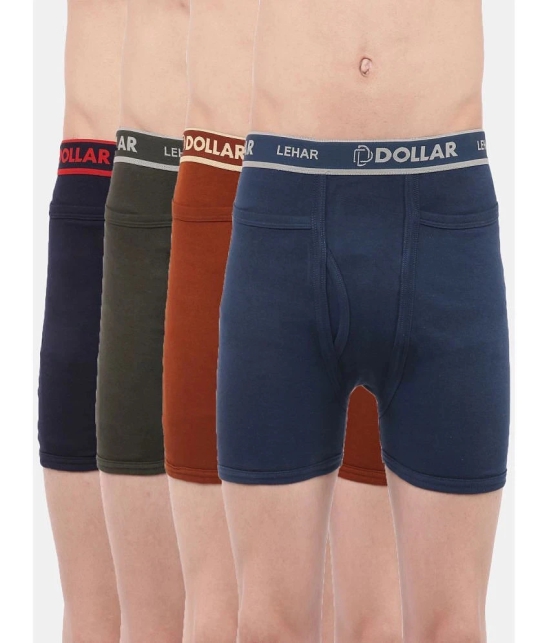 Dollar lehar Multicolor Combed Cotton Cotton Mens Trunks ( Pack of 4 ) - None