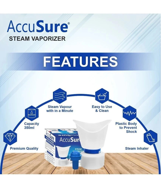 AccuSure Facial 2 In 1 Steamer Inhaler Vaporizer for Adults/Kids - Face, Nose, Cold, Cough & Sinus