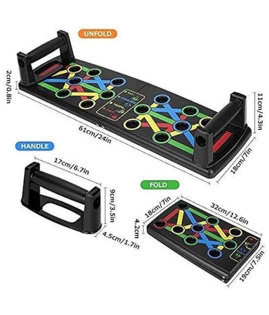 Foldable Push-Up Board 14 in 1 Multi-Function Pushup Bracket Rack Dips Stand Body Building Fitness Exercise Tools for Men/Women Home Gym Chest Triceps Shoulder Back Muscle Carbon Fiber, Pack