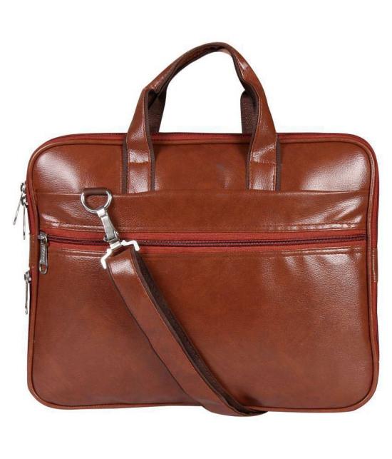 Apnav Sleek Exp3 Tan P.U. Office Bag