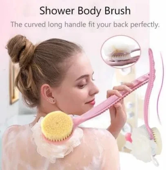 Bath Brush with 2-in-1 Bristles and Loofah