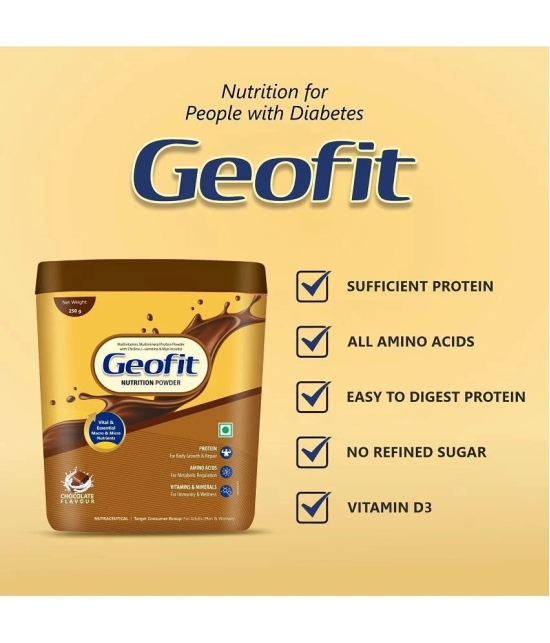 GEOFIT Protein Powder Chocolate Flavor with Nutritional Benefits Pack of 1 , 250g