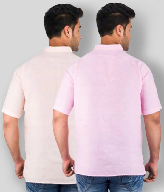 DESHBANDHU DBK - Multicolor Cotton Mens Regular Kurta ( Pack of 2 ) - None