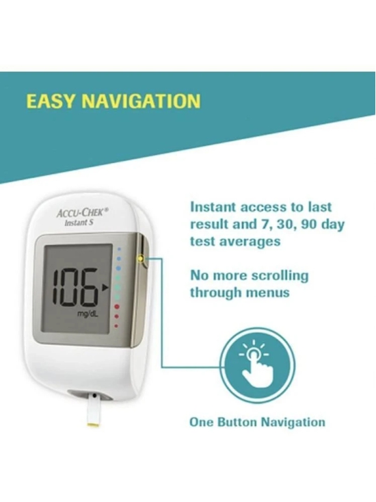 Accu-Chek Instant S Blood Glucose Glucometer Kit with Vial of 10 Strips, 10 Lancets & Lancing device