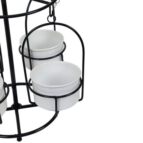 Black & White Merry Go Round Revolving Planter-Black & White