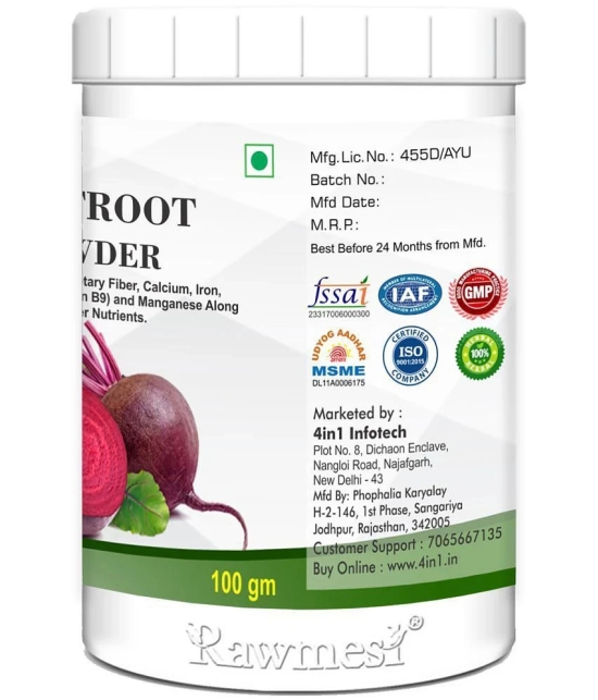 rawmest Pure Ayurvedic Beetroot Powder| High Source Of Dietary Fiber| High In Calcium 300 gm Fruit Punch Multivitamins Powder Pack of 3