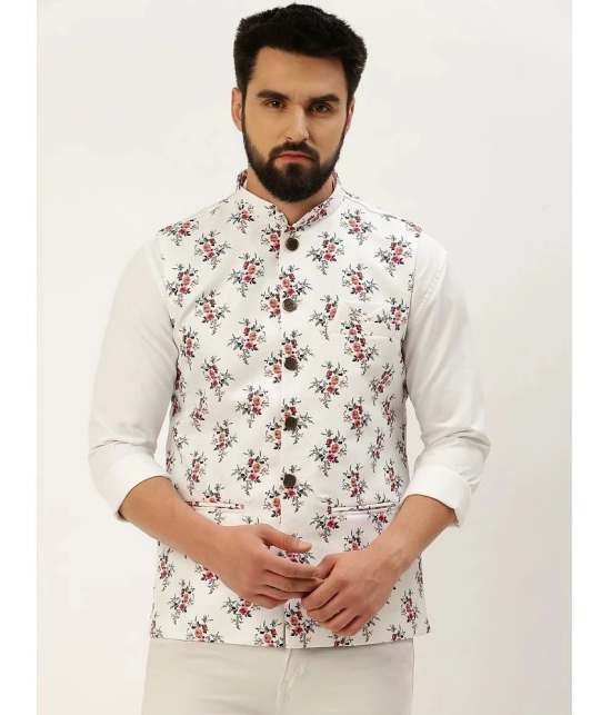 Showoff - White Cotton Blend Mens Nehru Jacket ( Pack of 1 ) - None