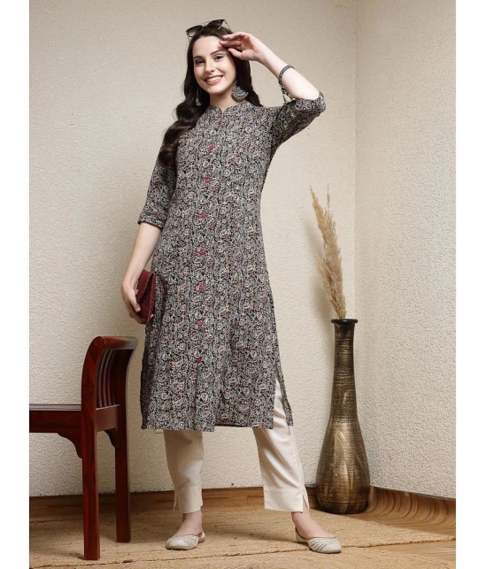 Stylum Cotton Printed A-Line Womens Kurti - Black ( Pack of 1 ) - None