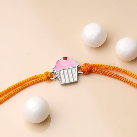 Silver Cup Cake Rakhi for Kids