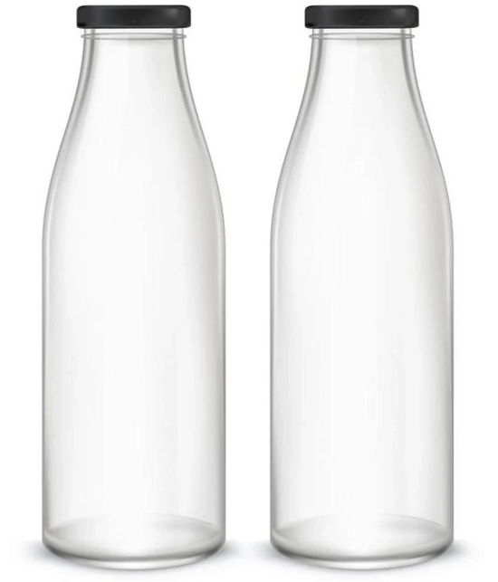 Somil Storage Milk Bottle Glass Transparent Milk Container ( Set of 3 ) - Transparent