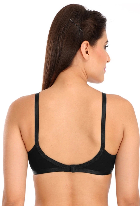 Black C-1212 Women Cotton Chiken Fabric Cotton Full coverage Bra-40 / B / Black