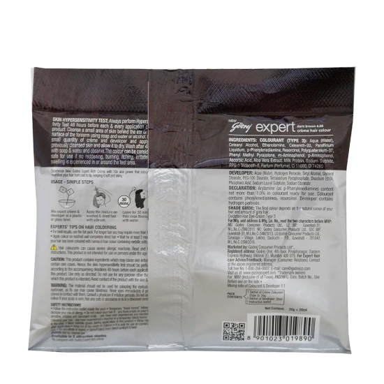 Godrej Expert 4.06 Dark Brown Cream Hair Colour 20 Gms