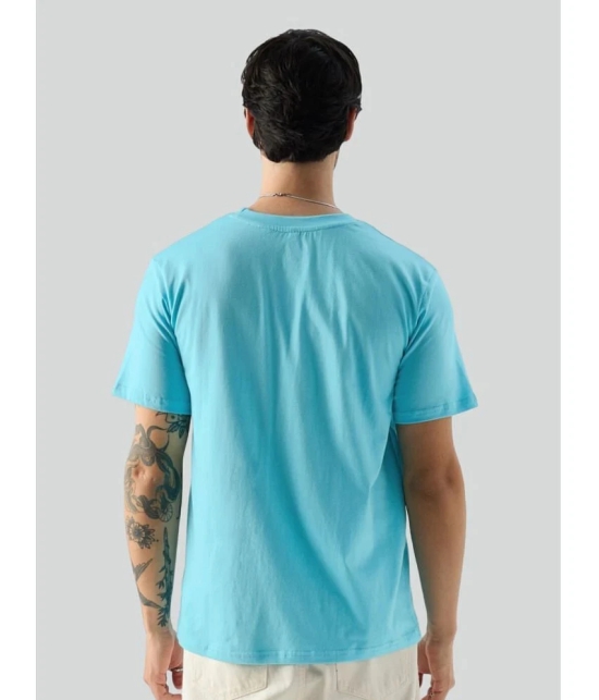 AKTIF Cotton Regular Fit Printed Half Sleeves Mens T-Shirt - Sky Blue ( Pack of 1 ) - None