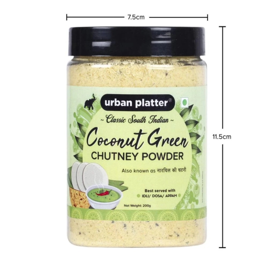 Urban Platter South Indian Style Instant Coconut Green Chutney Powder, 200g [Nariyal ki Chutney, Just Add Water]