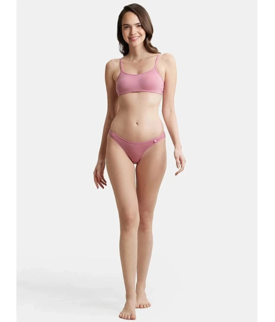 Jockey SS02 Women Super Combed Cotton Elastane Stretch Low Waist Bikini - Heather Rose - None