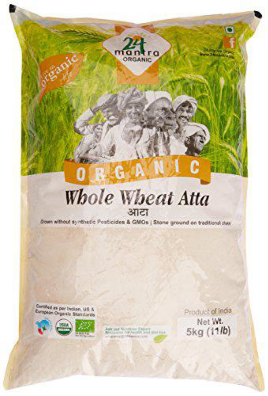 24 Mantra Organic Whole Wheat Atta 5 Kg