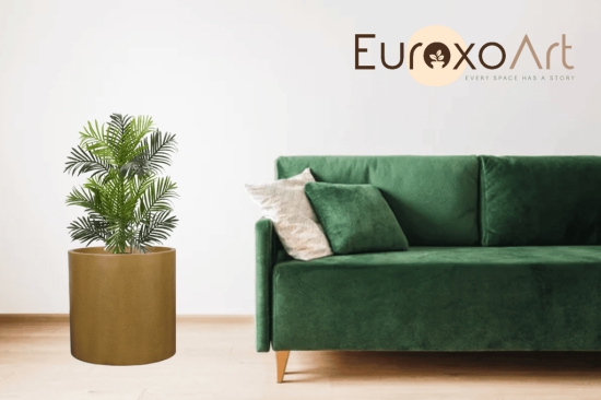 Euroxo Fiber Planter | FRP Planter for indoor & outdoor | Grey | Dark Grey | Yellow