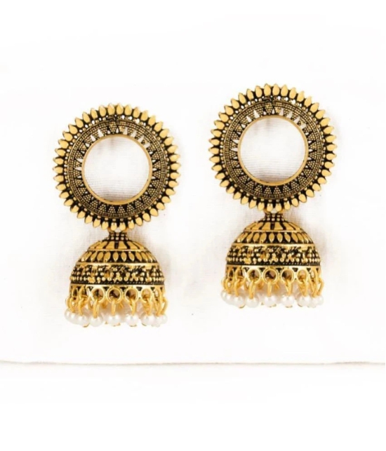 FASHION FRILL - Gold Jhumki Earrings ( Pack of 1 ) - Gold