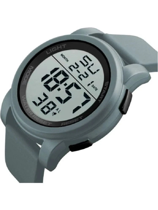 Rhonium Light Grey Silicon Digital Mens Watch