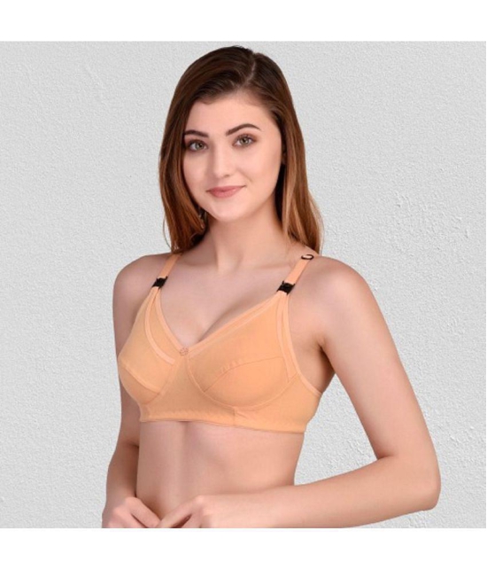 Zourt - Beige Cotton Non Padded Women's Everyday Bra ( Pack of 1 ) - None