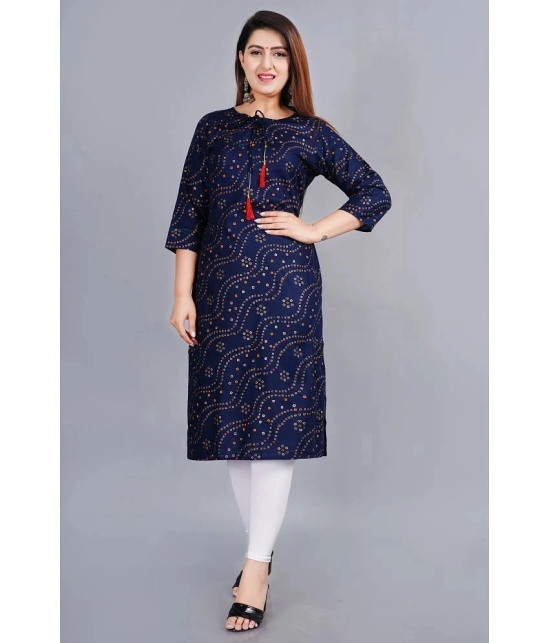 Smien - Blue Rayon Womens Straight Kurti ( Pack of 1 ) - None