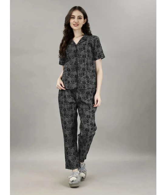 Smarty Pants Black Cotton Womens Nightwear Nightsuit Sets ( Pack of 1 ) - None