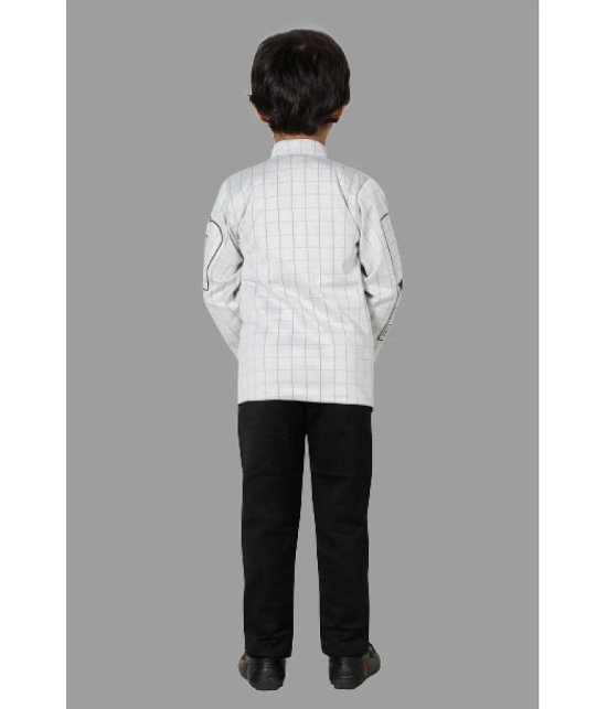 DKGF Fashion - Light Grey Cotton Blend Boys Shirt & Pants ( Pack of 1 ) - None