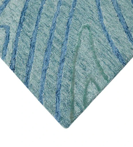 Hand Tufted Canyan AQUA Color Carpet-Aqua / 4x6