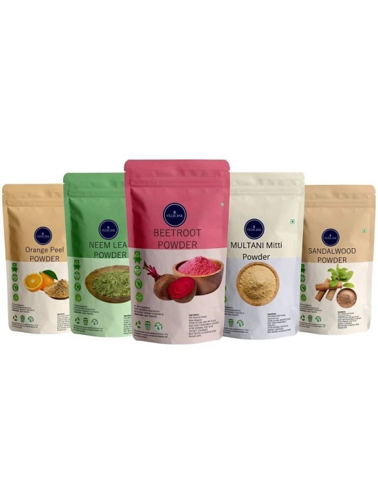 Vedicine Beetroot Neem Leaf Orange Peel Multani Mitti and Sandalwood Powder For Face (75g each)