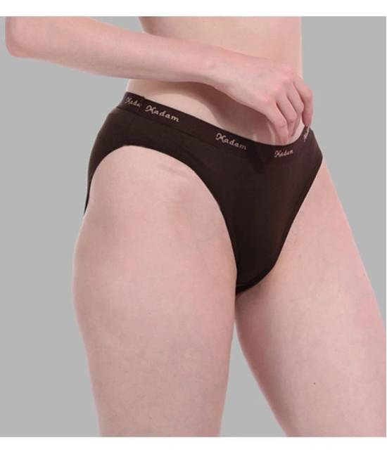 Madam Brown Cotton Lycra Solid Womens Hipster ( Pack of 1 ) - None