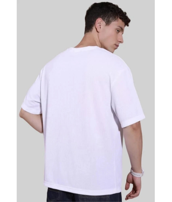 AKTIF Cotton Blend Oversized Fit Solid Half Sleeves Mens T-Shirt - White ( Pack of 1 ) - None