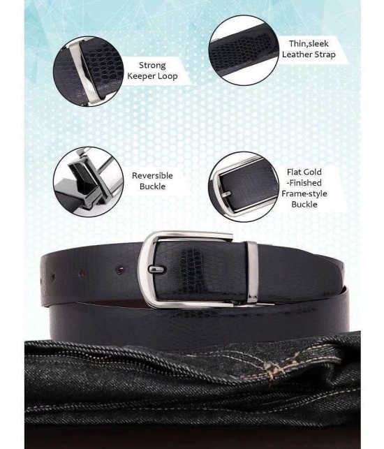 Loopa - Black Faux Leather Mens Formal Belt ( Pack of 1 ) - None