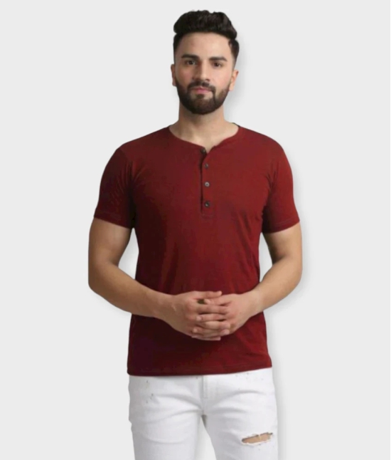 Leotude - Maroon Cotton Blend Regular Fit Mens T-Shirt ( Pack of 1 ) - None