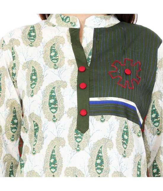 Rangun Green Cotton Silk Straight Kurti - Single - L