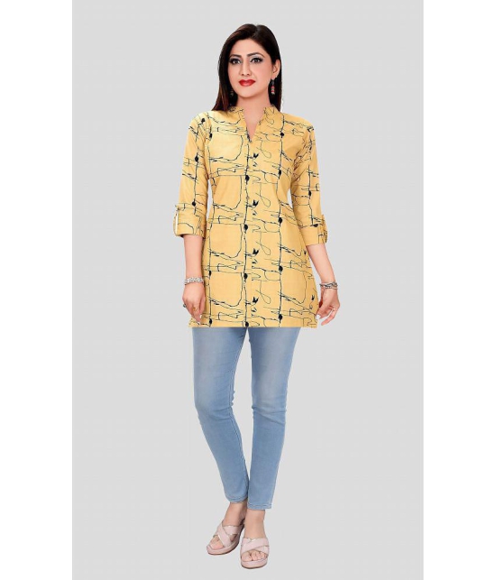 Meher Impex - Mustard Cotton Blend Womens Tunic ( Pack of 1 ) - None