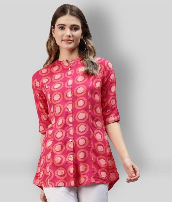 Divena - Pink Rayon Women's Tunic ( Pack of 1 ) - None